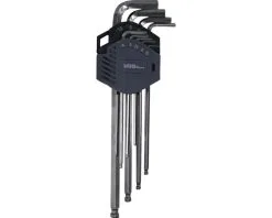 WGB Stiftsleutelset Binnenzeskant Kogelkop Lang, 9-delig