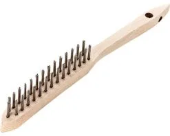 LESSMANN Handborstel Staaldraad Glad 2-rijen