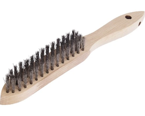 LESSMANN Handborstel Roestvrij Staaldraad Glad 2-rijen