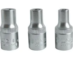 WGB Doppenset 1/4" Binnenzeskant, 3-delig